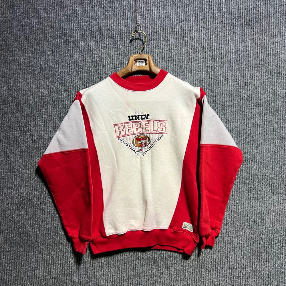 Vintage Logo 7 UNLV Rebels Sweatshirt Small Red White Football Foundation Logo
